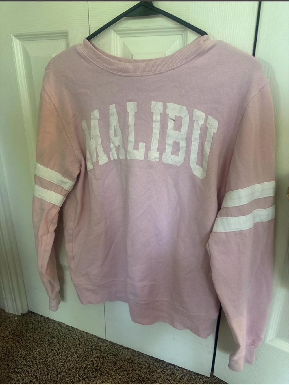 Mighty Fine Light Pink Crewneck Sweatshirt with White Graphic
